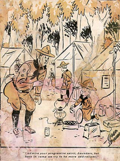 Scout humor - "I admire your progressive spirit, Saunders, but here in camp we try to be more self-reliant."