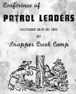 Oct 1945 Patrol Leader Conference program cover at Snapper Creek Camp