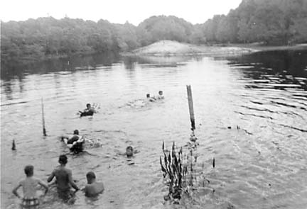 Swimming in lake