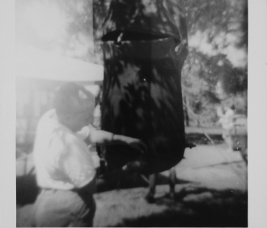 Doug Turner getting water from a lister bag