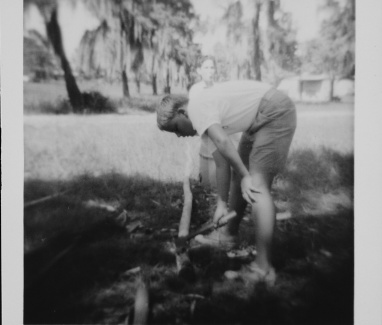 Doug Turner removing bark at Camp Sebring 1968