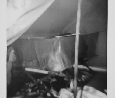 View of inside of tent