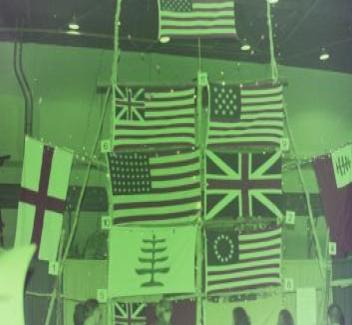 Historic flags on pioneering project at 1974 Scout Show in Miami Beach Convention Center
