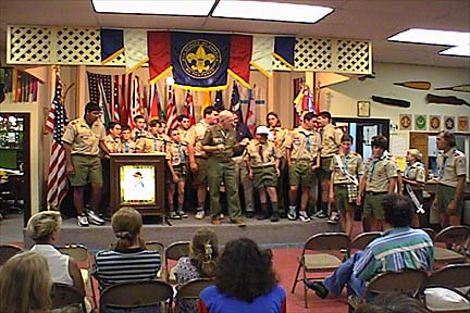 Troop on stage at Court of Honor
