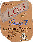 Scrapbook inside cover LOG of Troop 7